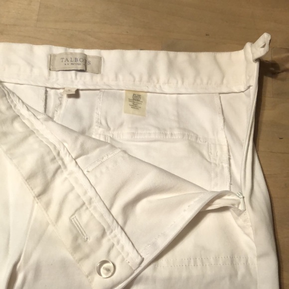 TALBOTS sz 4 Petite Crop Cotton Spandex Side-Zip Button detail Nautical $109 NEW - Picture 7 of 16